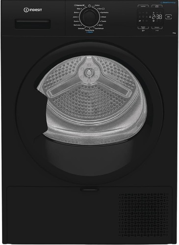 Indesit tumble dryer 9kg black - tumble,